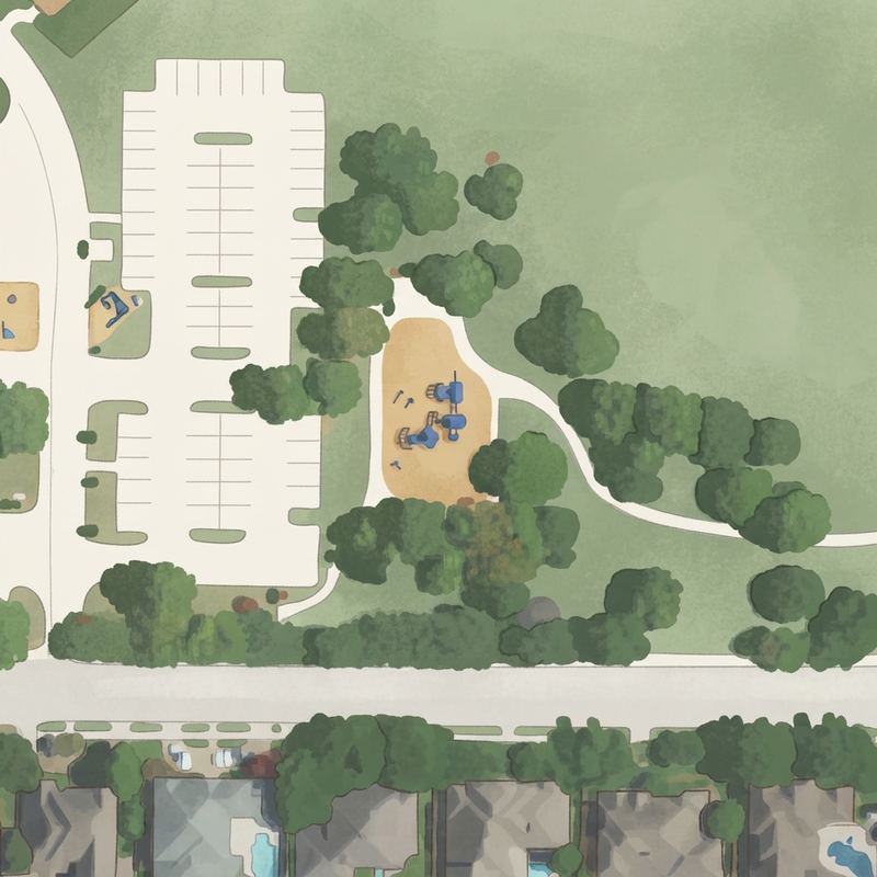 Illustrated map of Prairie Meadow Park