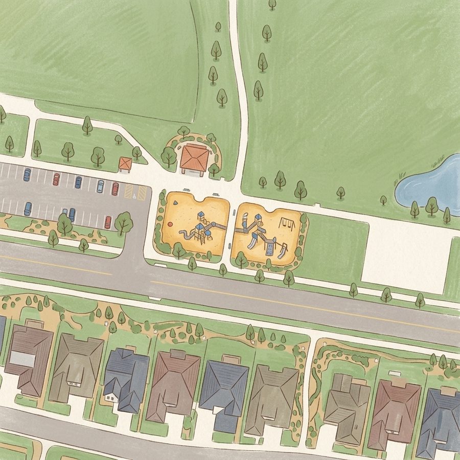 Illustrated map of Prairie Sky Park Playground