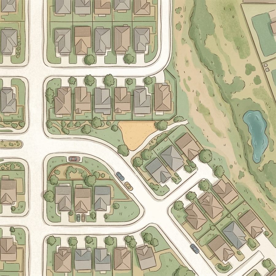 Illustrated map of Prehistoric Park (Copperleaf Linden)