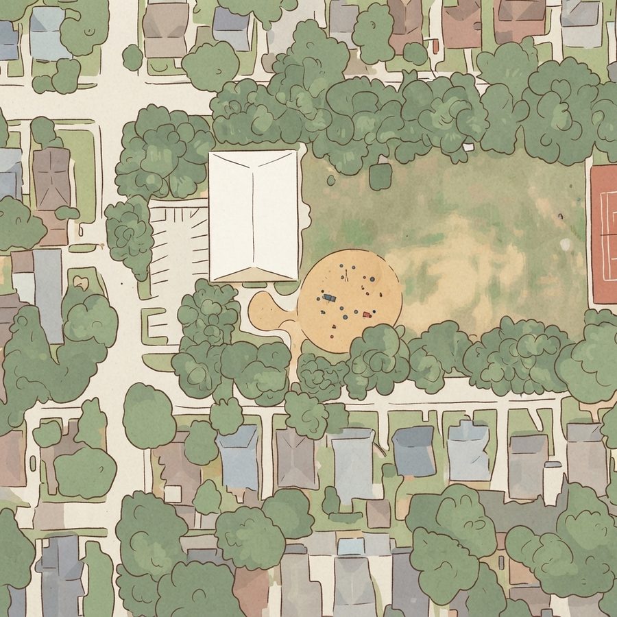 Illustrated map of Proctor Plaza Park
