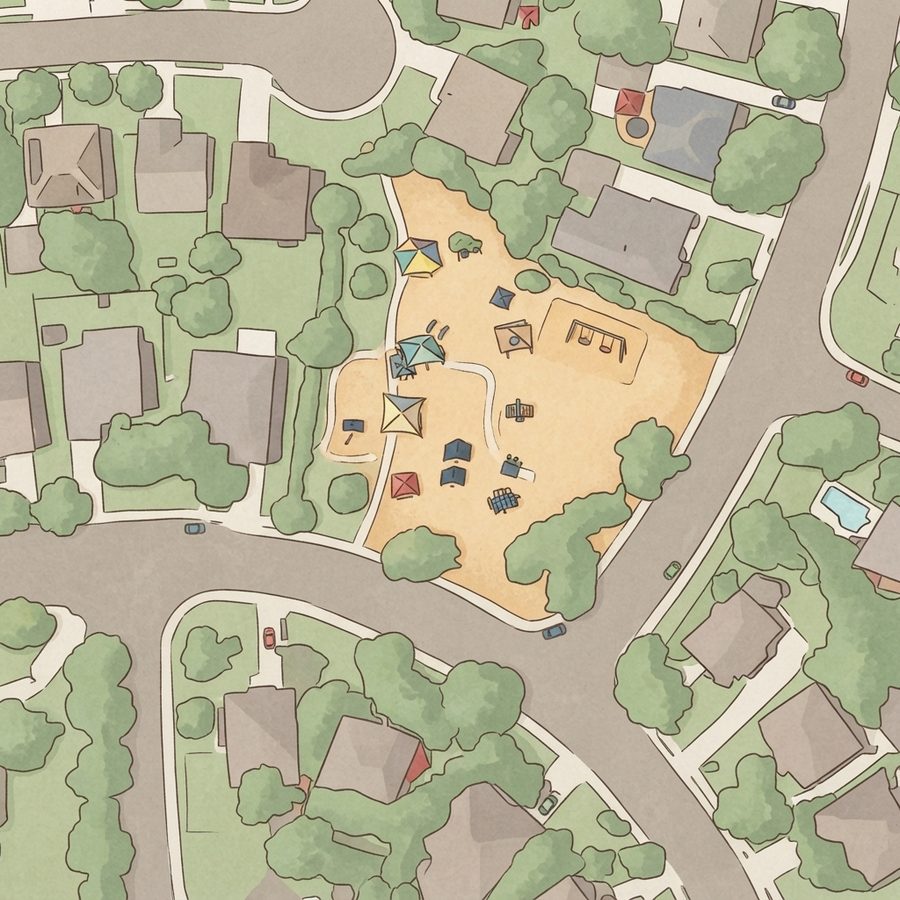 Illustrated map of Promontory Pointe Neighborhood Park