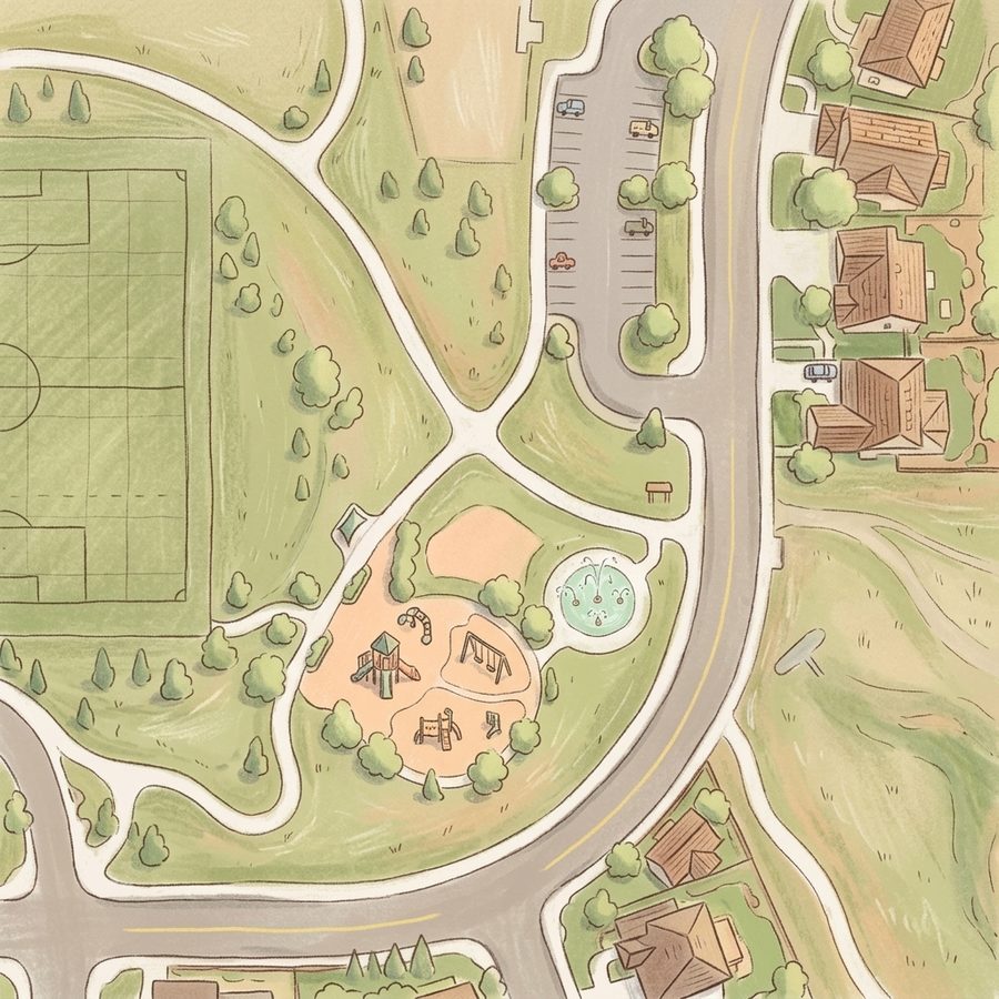 Illustrated map of Pronghorn Park