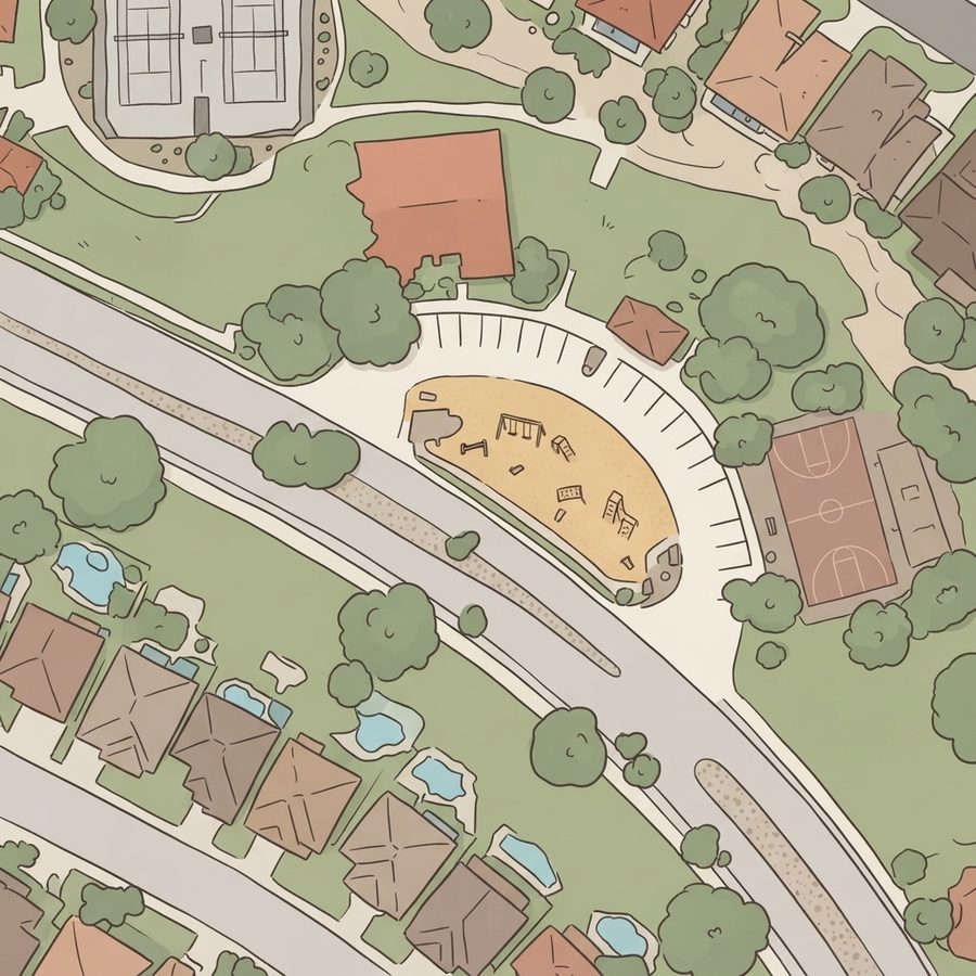Illustrated map of Puccini Park