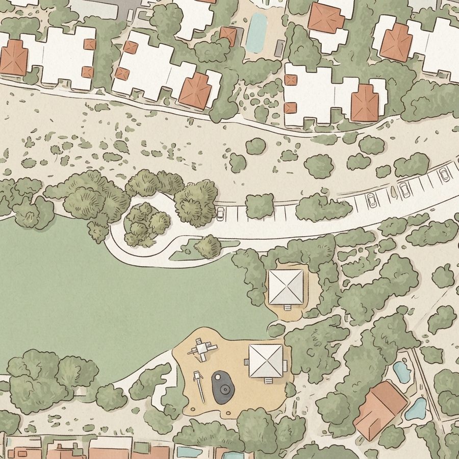 Illustrated map of Pueblo Park