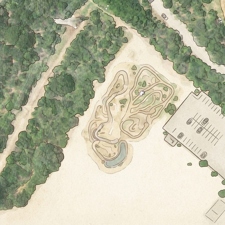 Illustrated map of Pump Track McAllister Park by Velosolutions
