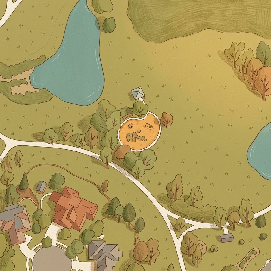 Illustrated map of Purple Park