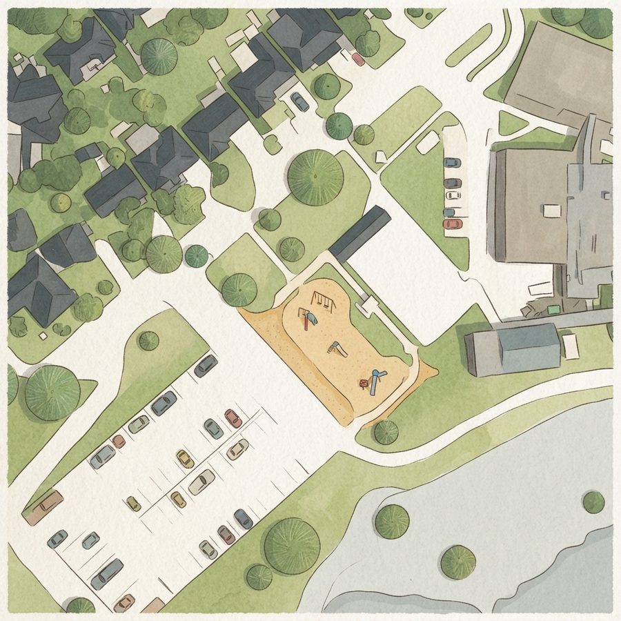 Illustrated map of Pyburn Elementary Spark Park