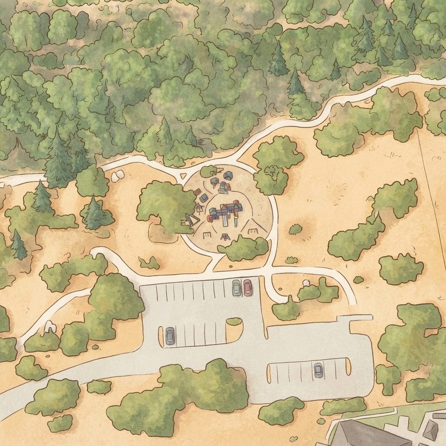 Illustrated map of Pytel park playground