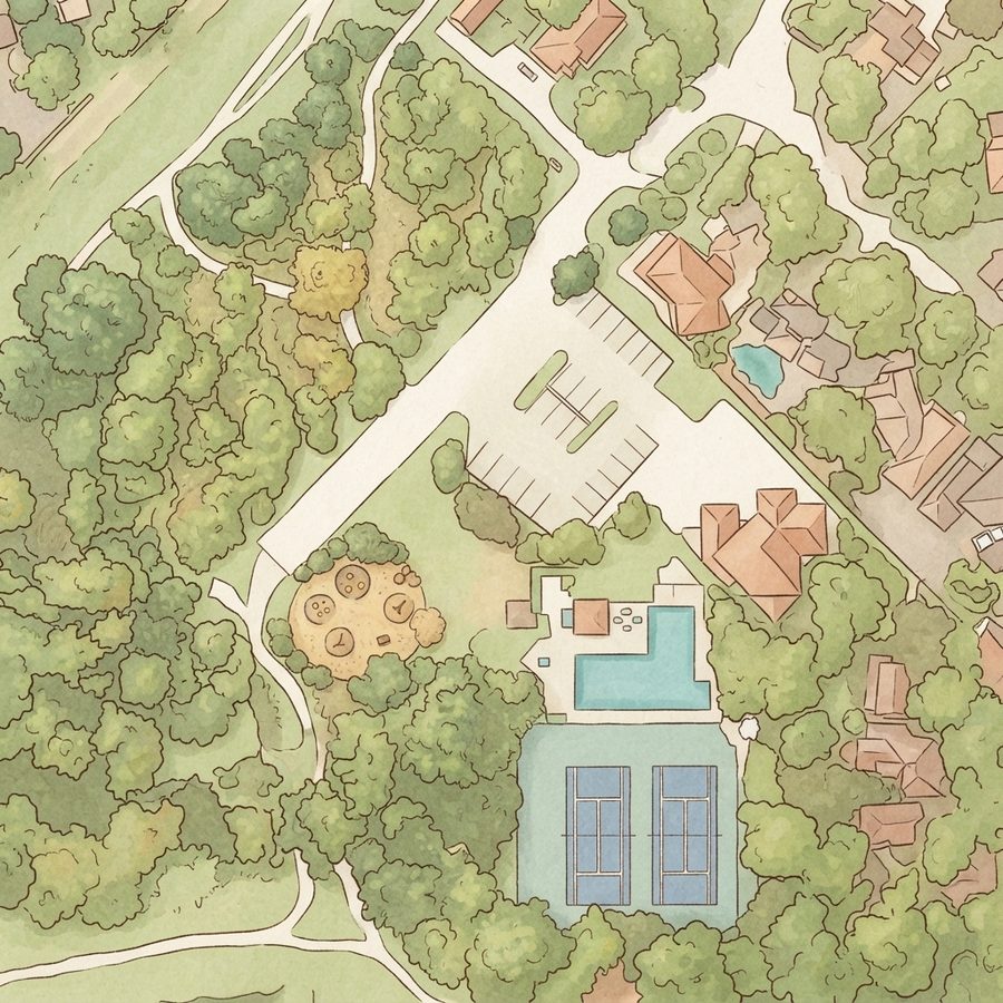 Illustrated map of Quail Forest Park