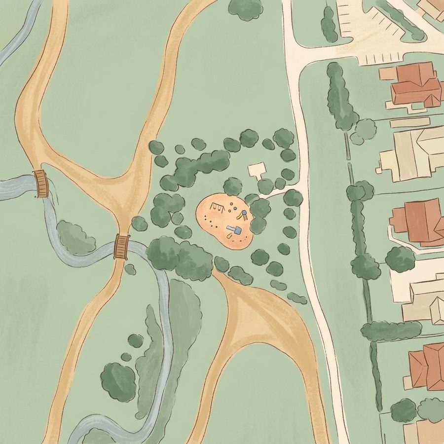Illustrated map of Quail Valley Park