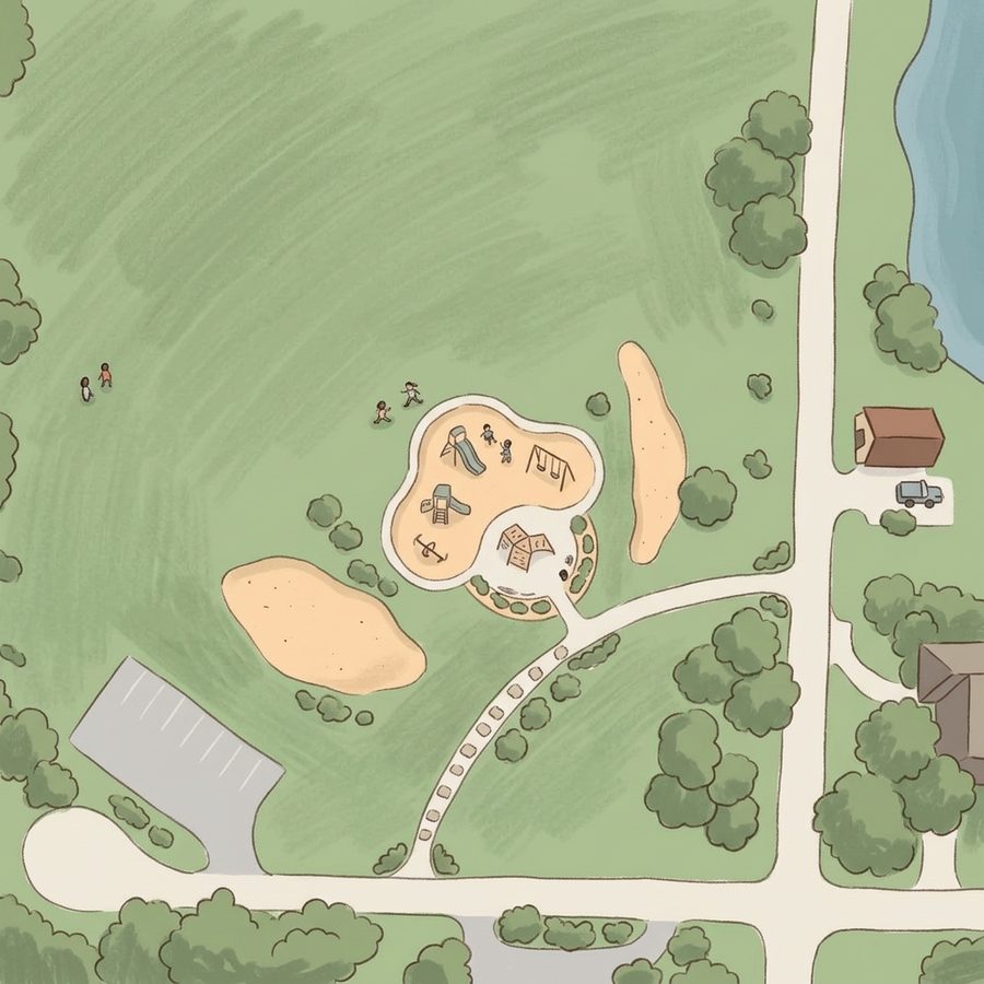 Illustrated map of Quaker Acres Park