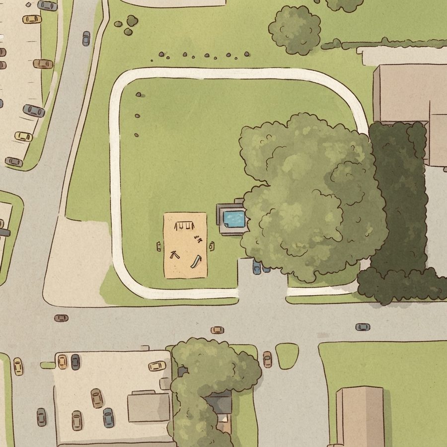 Illustrated map of Queens Park