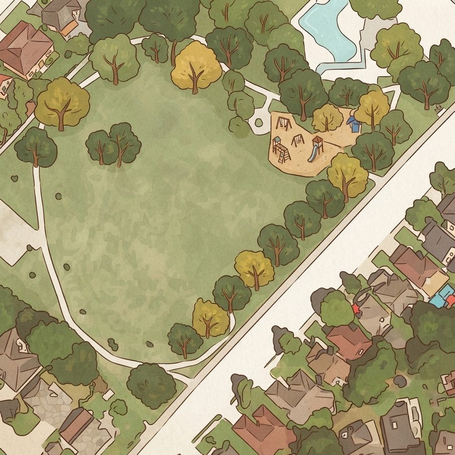 Illustrated map of Quillback Park