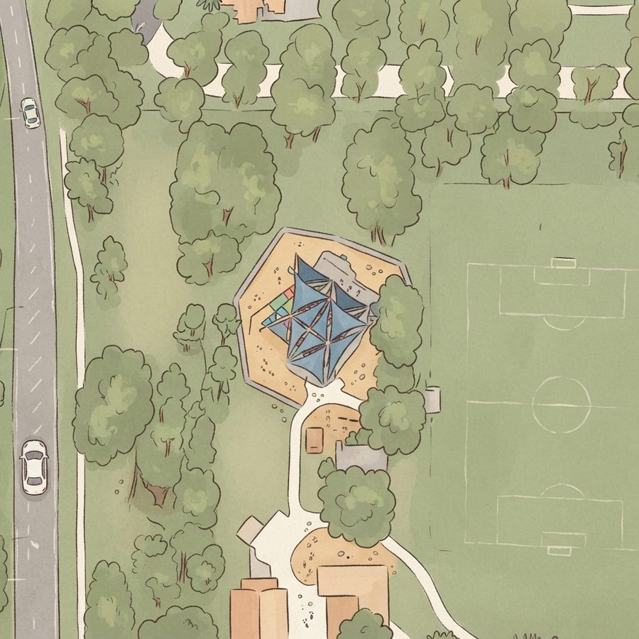 Illustrated map of R.D. Keene Park