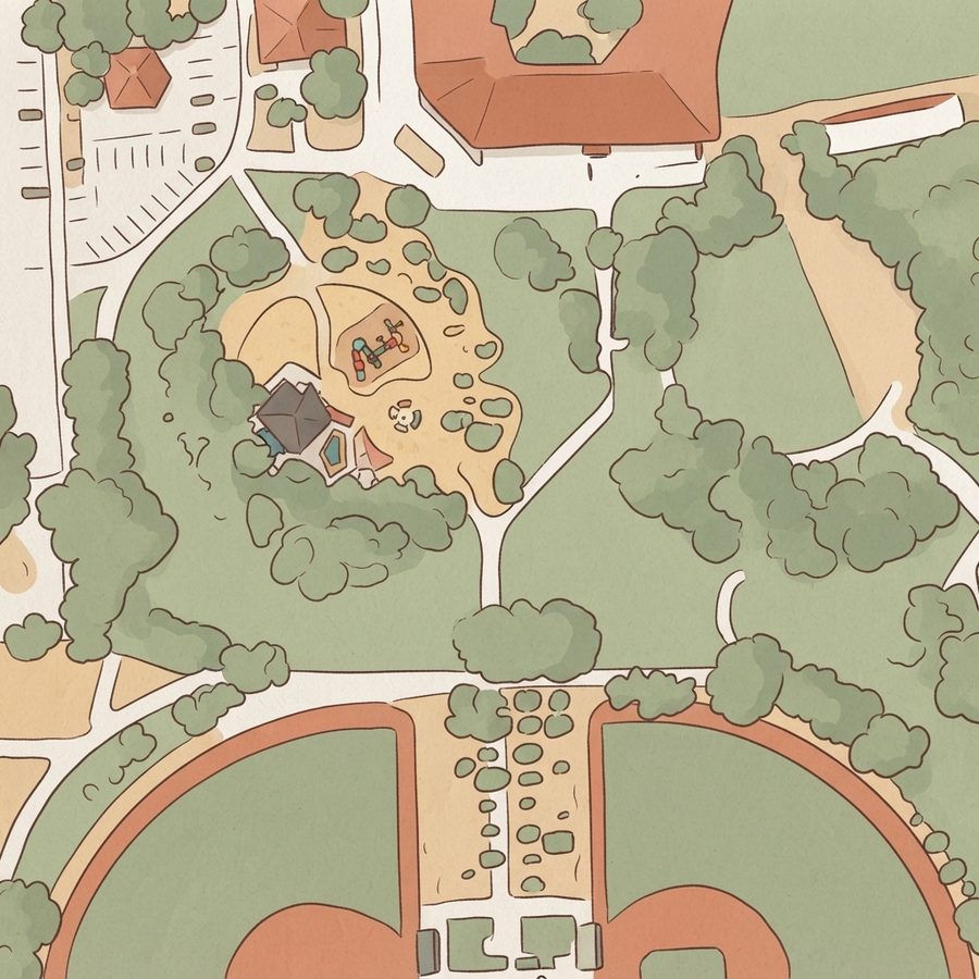 Illustrated map of Rainbow Family Park