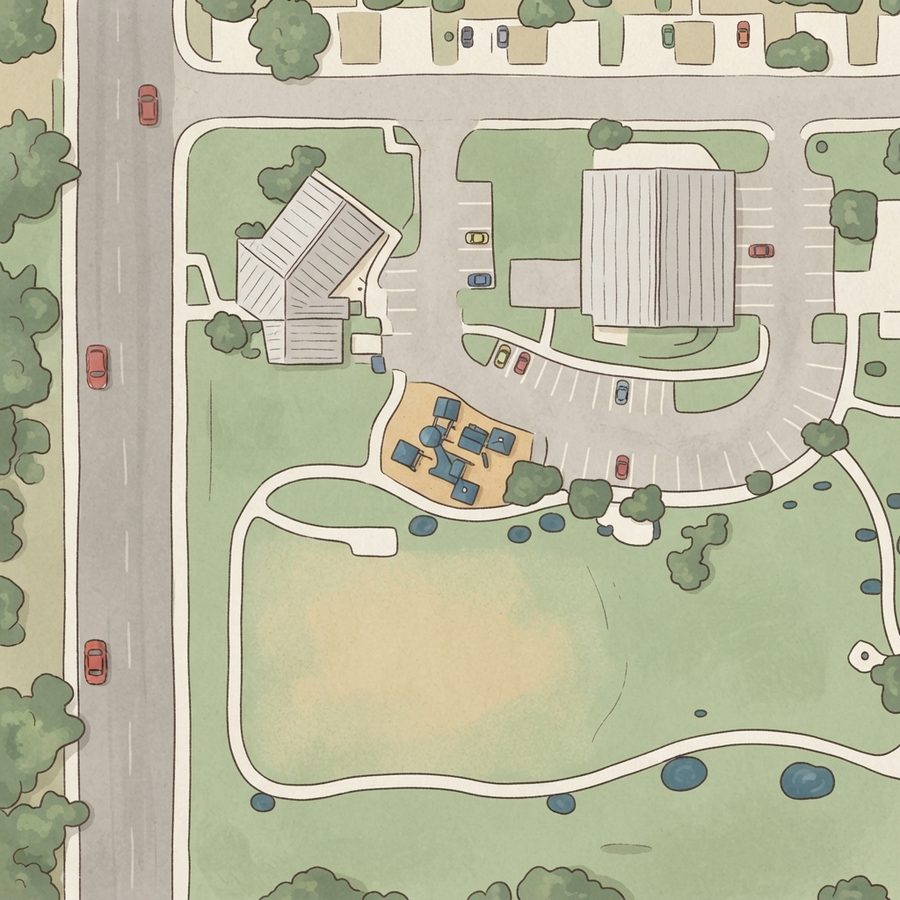 Illustrated map of Rainbow Hills Park