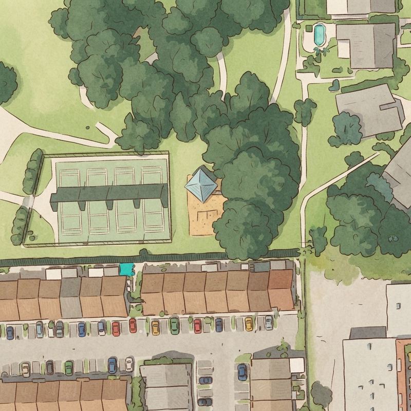 Illustrated map of Rainbow Lakes Park
