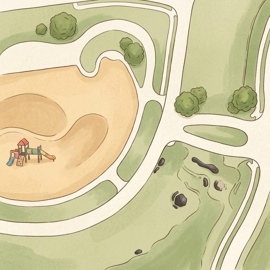 Illustrated map of Ramble Park