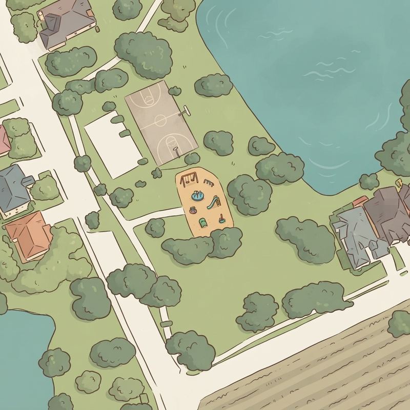 Illustrated map of Ranch Playground