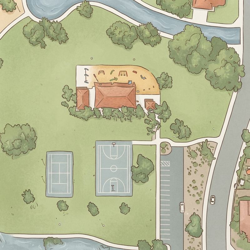 Illustrated map of Rancho Del Mar Park