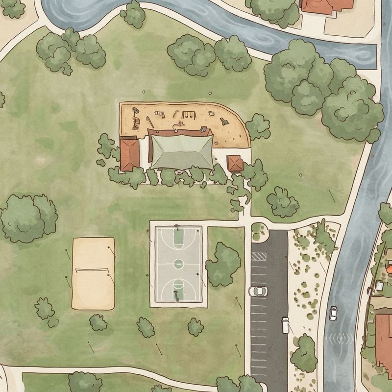 Illustrated map of Rancho Del Mar Park Playground