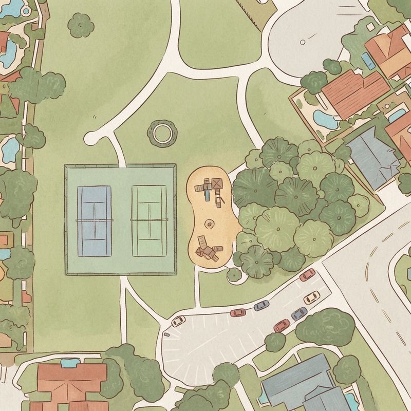 Illustrated map of Rancho Del Rey Park South