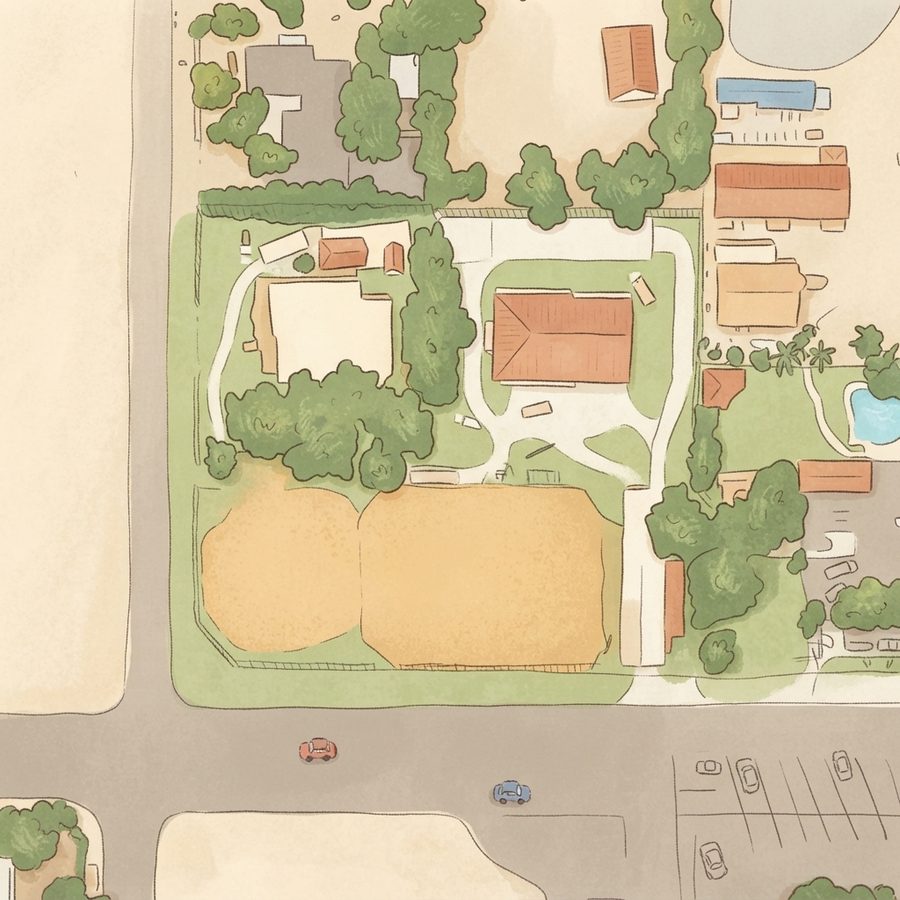 Illustrated map of RANCHO LA VILLA