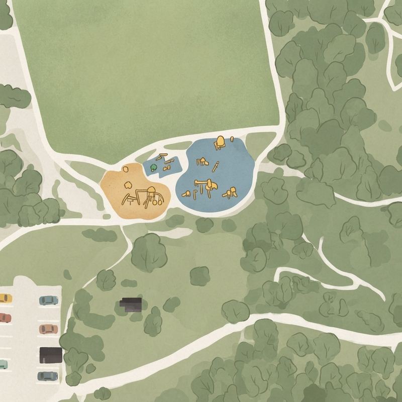 Illustrated map of Rancho Mission Canyon Park