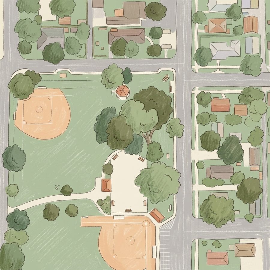 Illustrated map of Randall Park