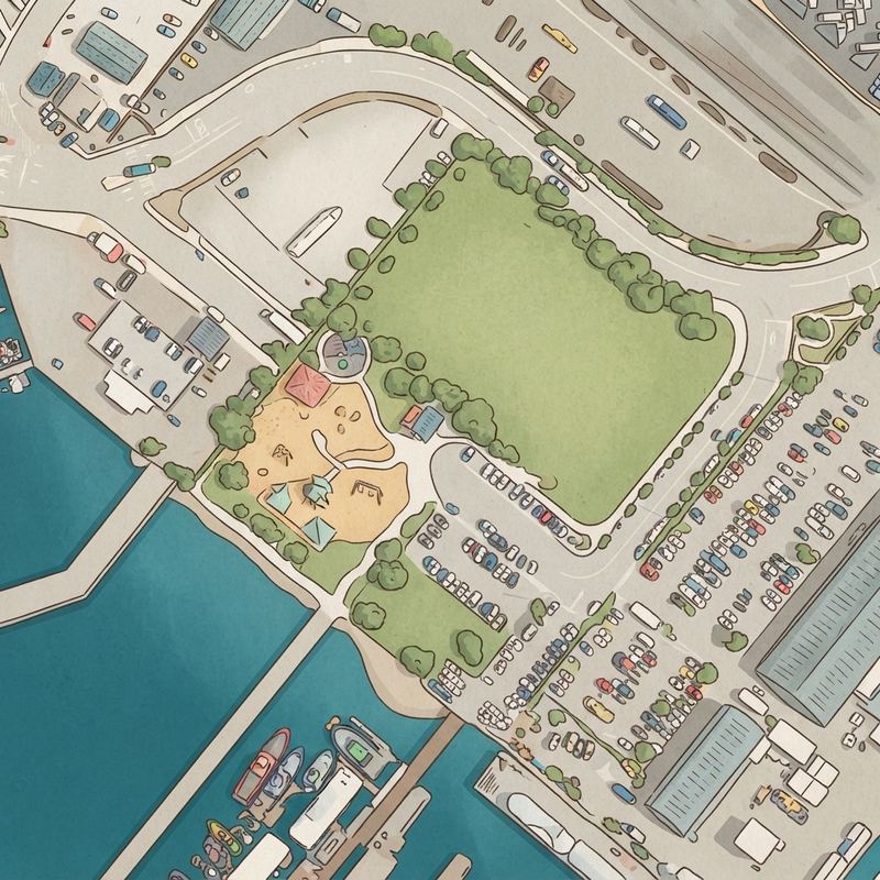 Illustrated map of Rango Memorial Playground
