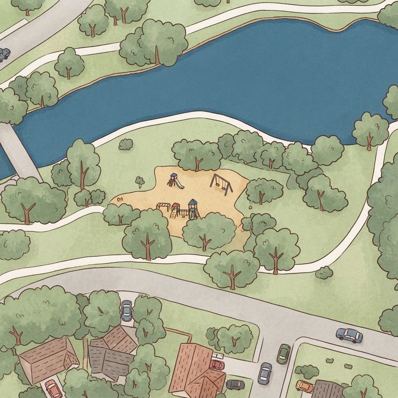 Illustrated map of Rawhide Park