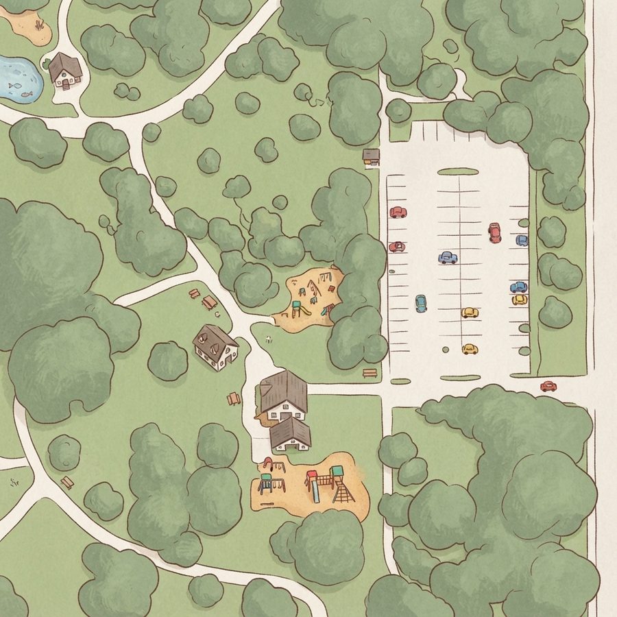 Illustrated map of Ray Miller Park