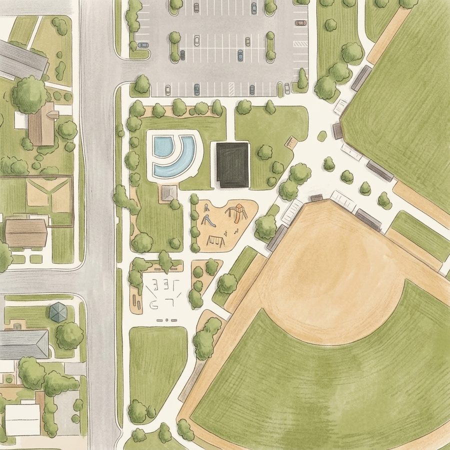 Illustrated map of Ray Ross Park