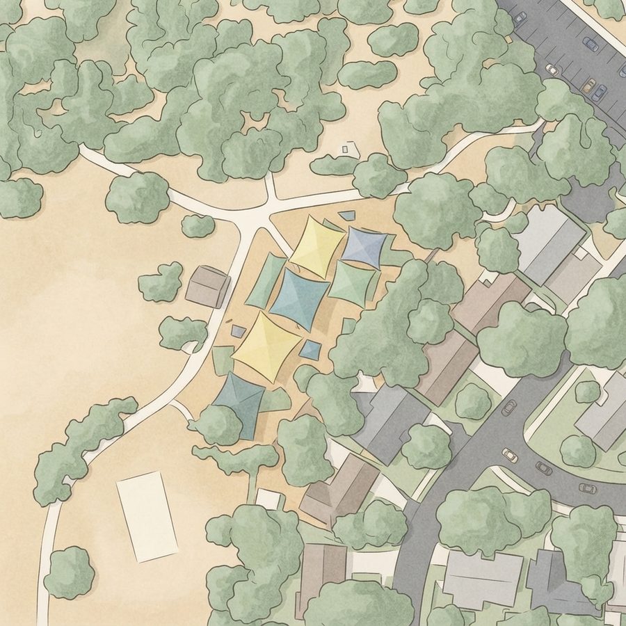 Illustrated map of Raymond Rimkus Park