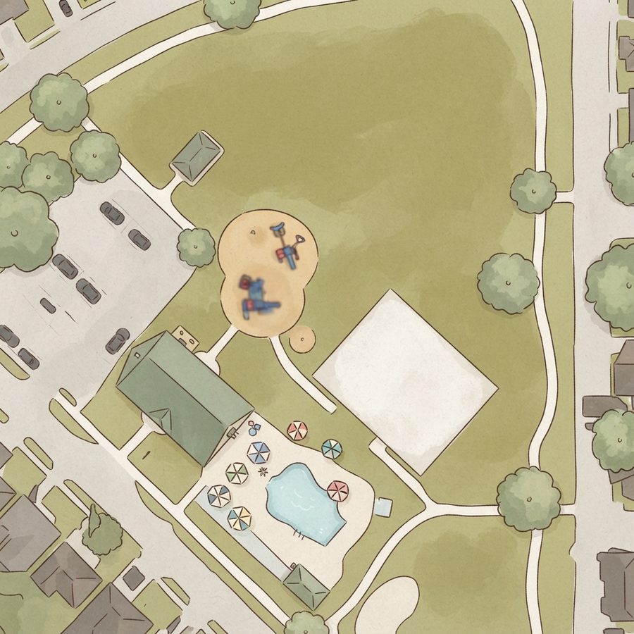 Illustrated map of Red Bluff Park