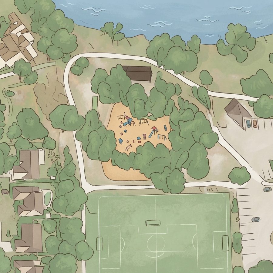 Illustrated map of Red Bug Lake Park