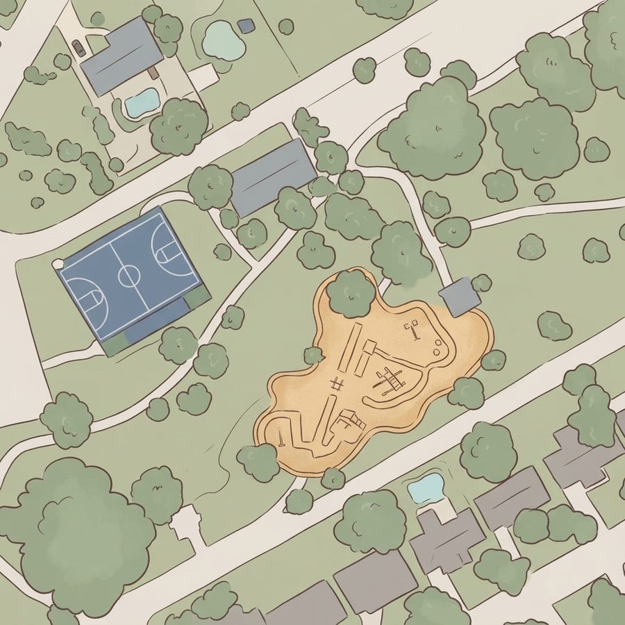 Illustrated map of Red Horse Park
