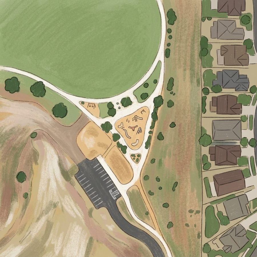 Illustrated map of Red-tailed Hawk Park