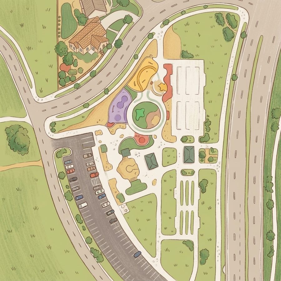 Illustrated map of Red-tailed Hawk Park Shelter 3