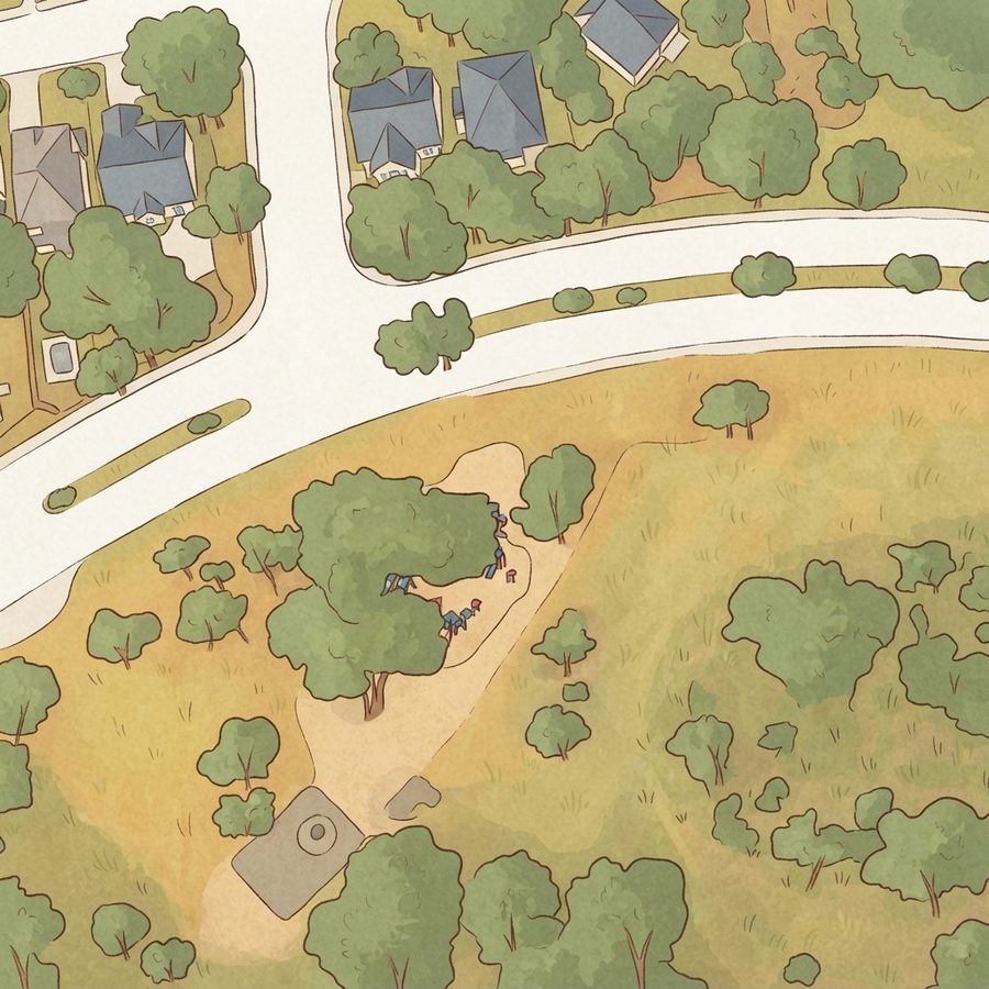 Illustrated map of Redland Woods HOA Park