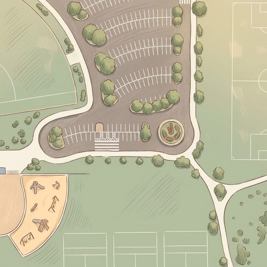 Illustrated map of Redstone Park