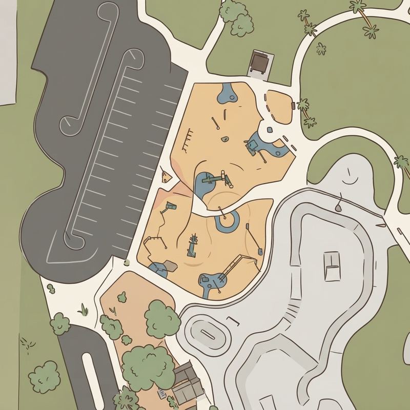 Illustrated map of Reed Park Playground