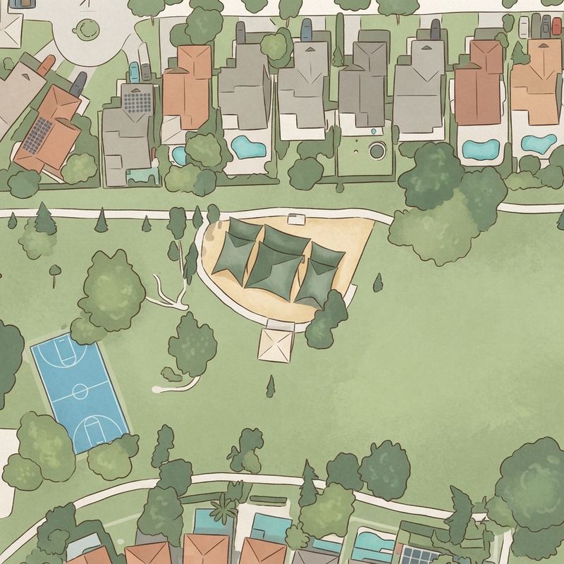 Illustrated map of Reflections Park