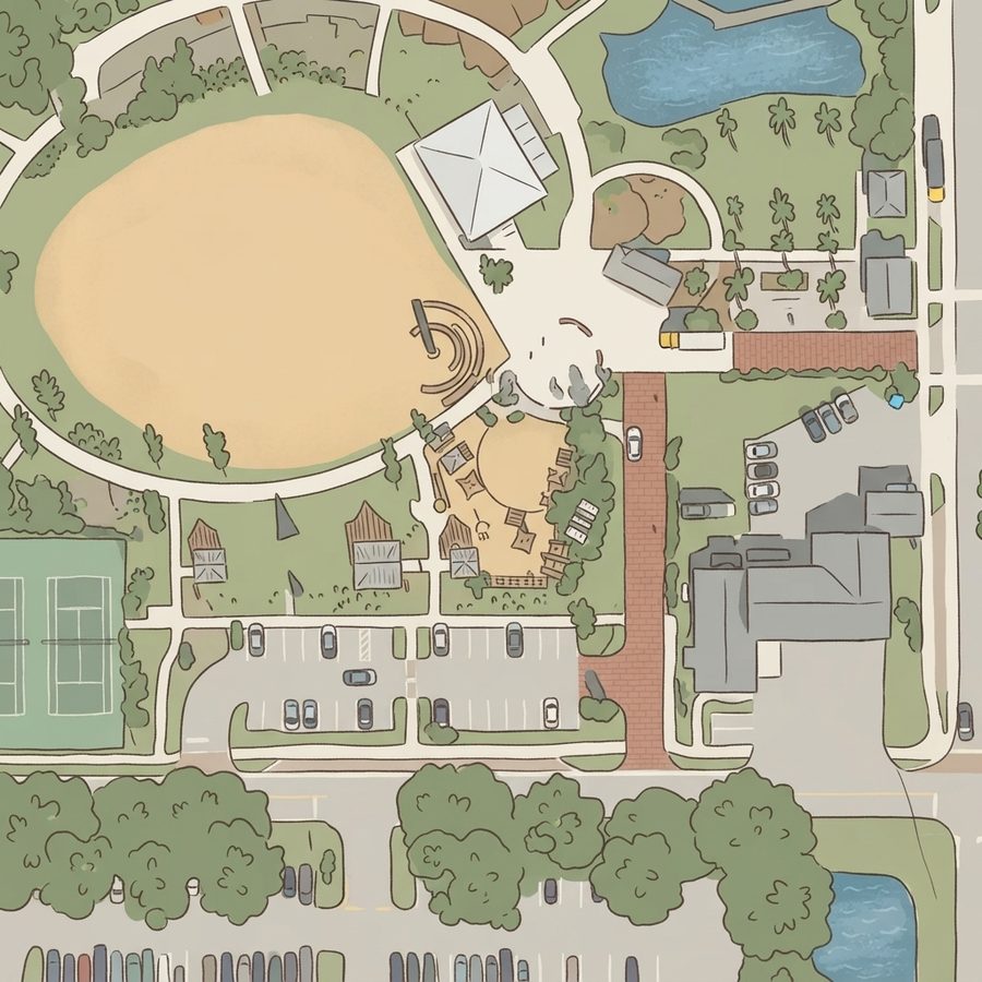 Illustrated map of Reiter Park