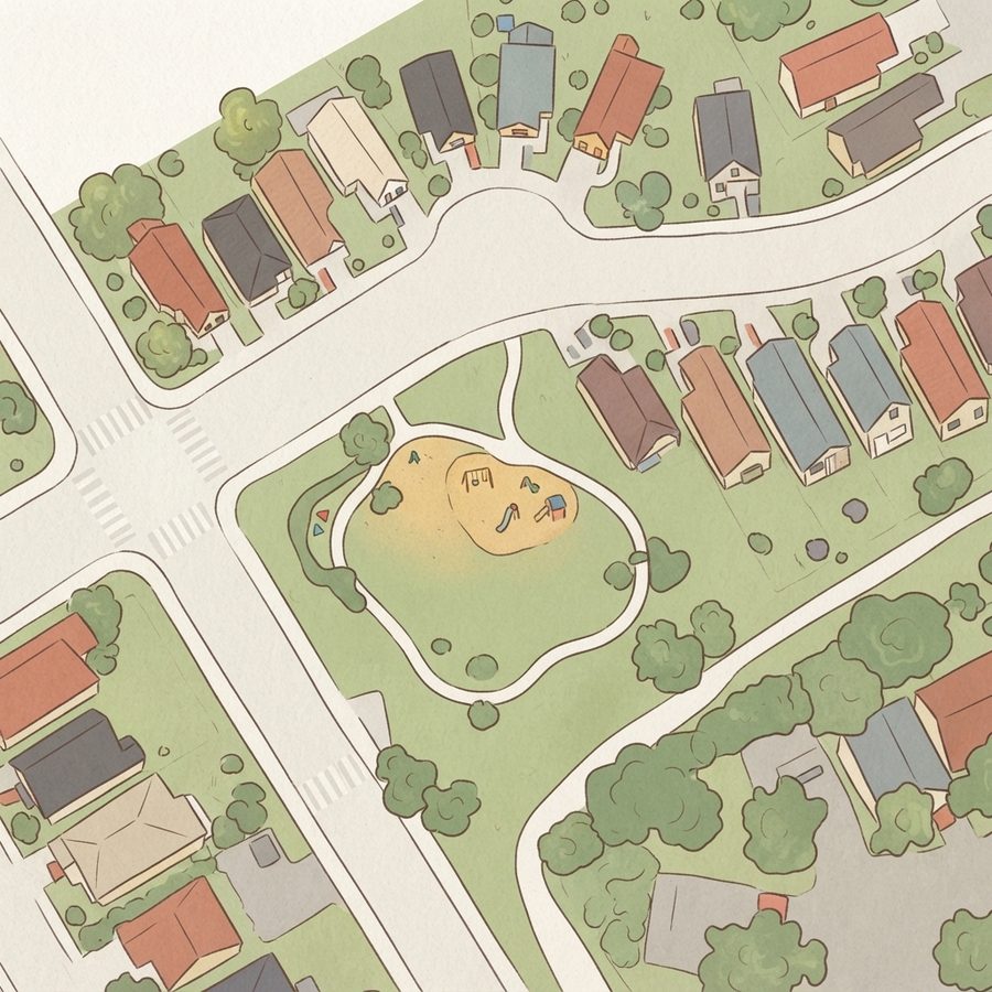 Illustrated map of Remington Place Park playground