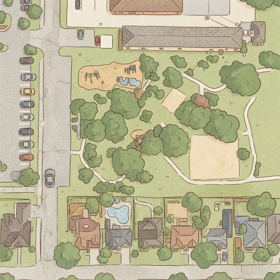 Illustrated map of Rennie Park