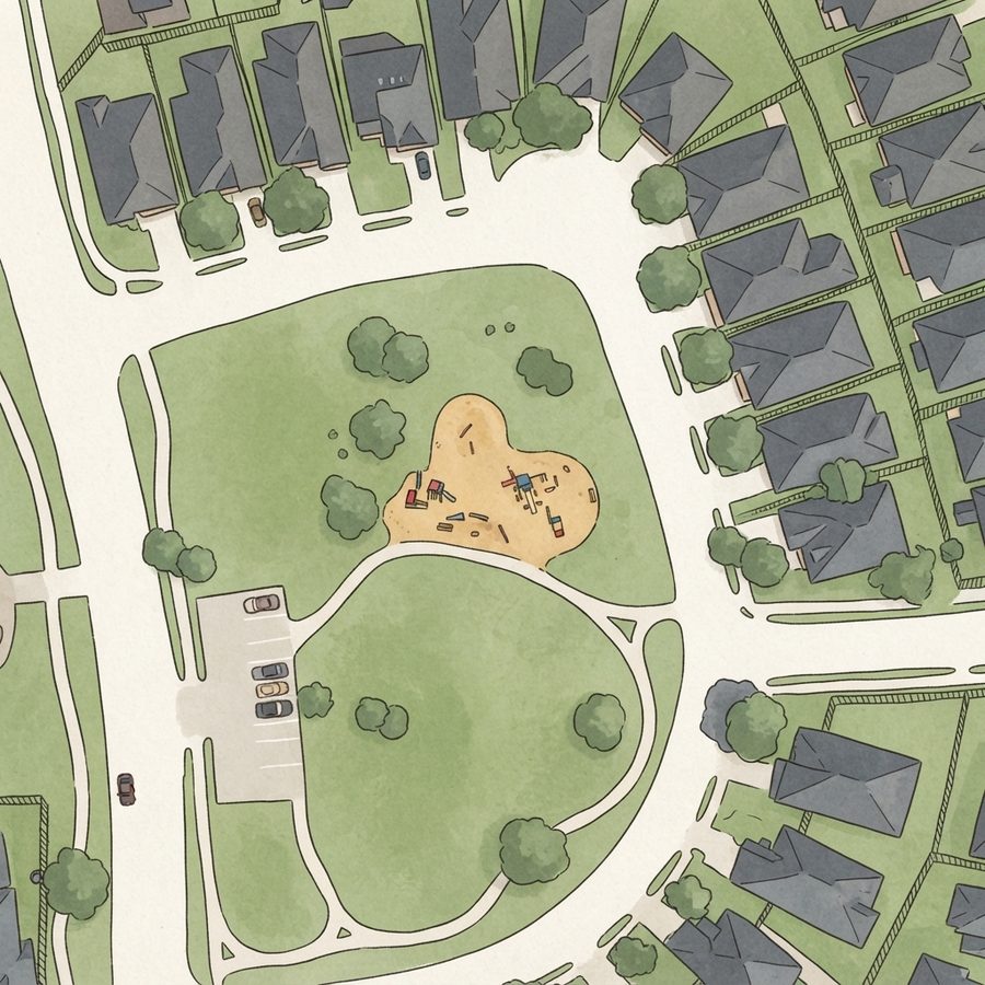 Illustrated map of Researchers park
