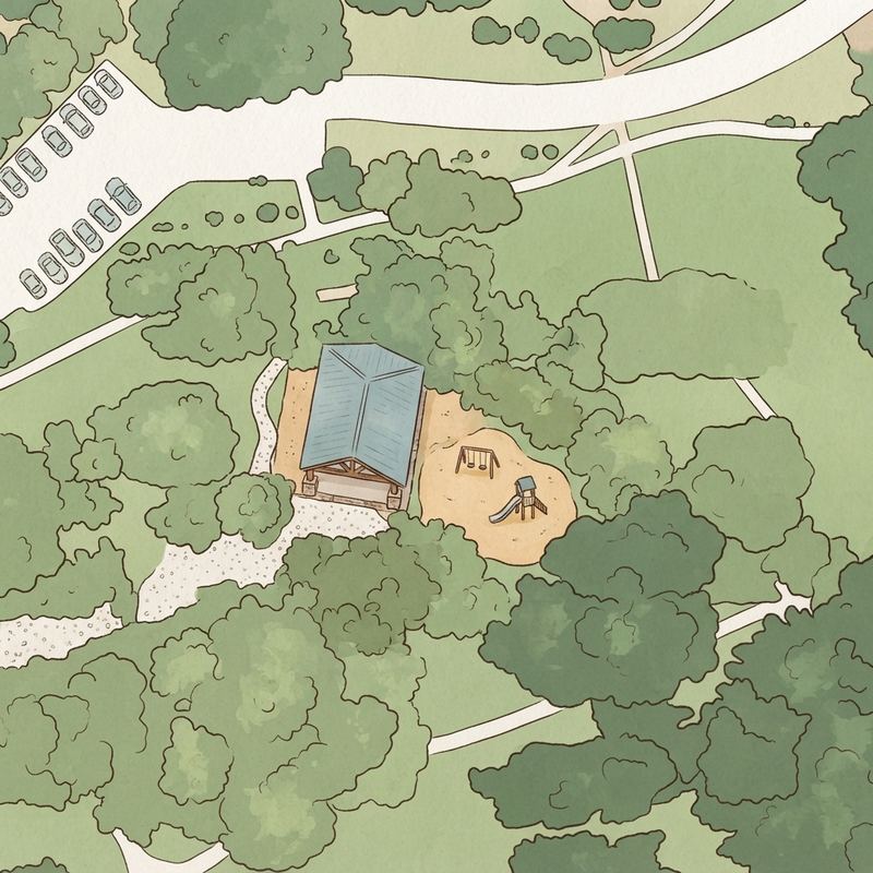 Illustrated map of Reverchon Park