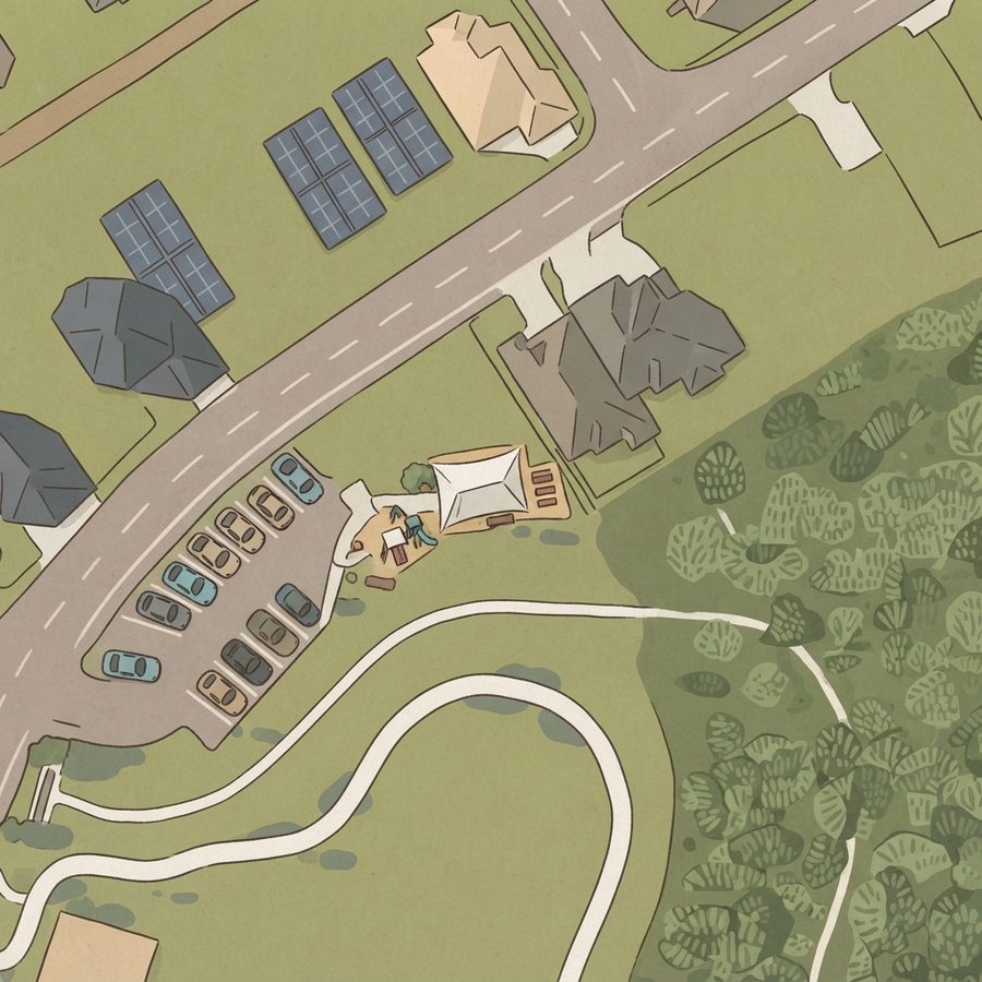 Illustrated map of Rhine Valley Park
