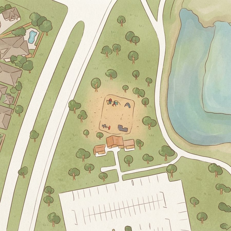 Illustrated map of Richard & Meg Weekley Park
